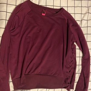La Senza Sweatshirt Braided Tie-Up Side, MAROON
